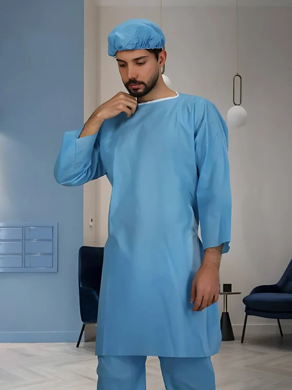 لباس بیمار تترون ساده آبی